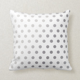 Silver  Polka Dots Pattern Cushion