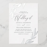 Silver Pressed Foil Leaf Supremely Elegant Wedding