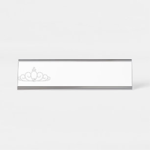 Silver Princess Crown Desk Name Plate