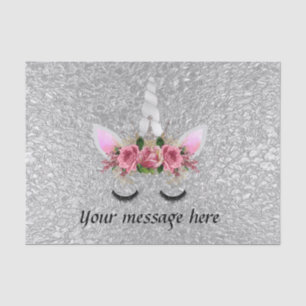 Silver princess unicorn add message tissue tissue paper