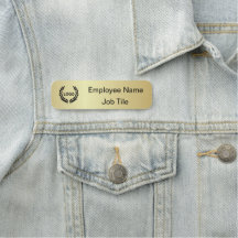 Silver Printed Company Name Tag  - Office Supplies