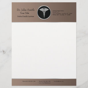 Silver Professional Medical Caduceus - Letterhead