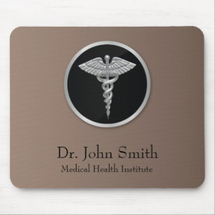 Silver Professional Medical Caduceus - Mousepad