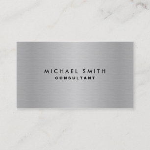 Silver Professional Metal Elegant Modern Plain Business Card