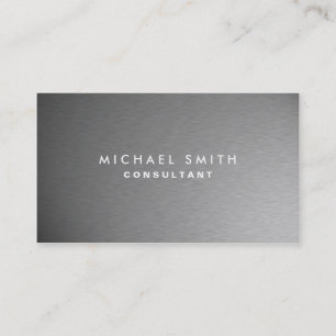 Silver Professional Metal Elegant Modern Plain Business Card