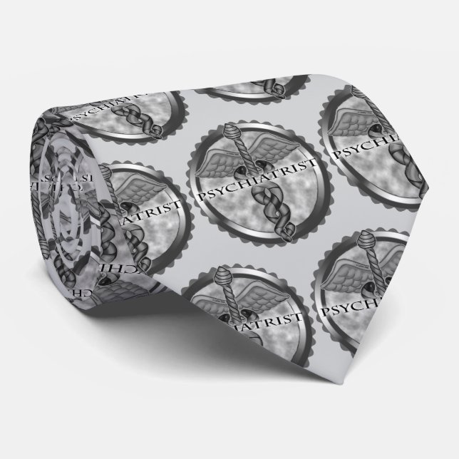 Silver Psychiatrist Tie (Rolled)