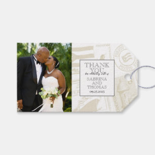 Silver Puerto Rico Wedding Photo Gift Tags