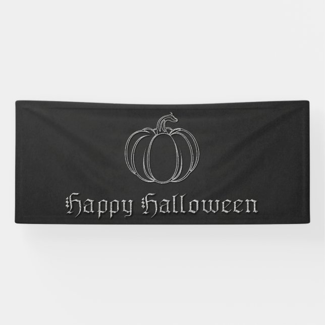 Silver Pumpkin Halloween Banner (Horizontal)