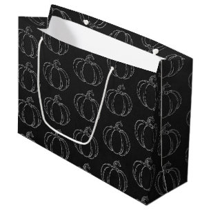 Silver Pumpkin Halloween Large Gift Bag