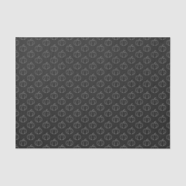 Silver Pumpkin Halloween Tissue Paper (Front)