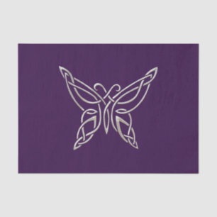 Silver Purple Celtic Butterfly Curling Knots Tissue Paper
