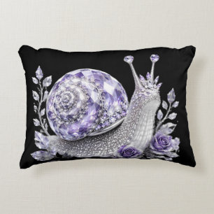 Silver Purple Crystal Snail Decorative Cushion