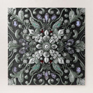 Silver Purple Decorative Jigsaw Puzzle
