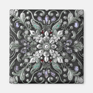 Silver Purple Decorative Magnet