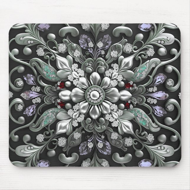Silver Purple Decorative Mousepad (Front)