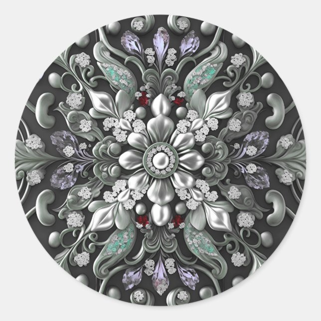 Silver Purple Decorative Sticker (Front)