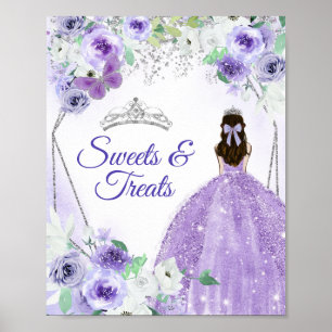 Silver & Purple Dresses Quinceañera Sweet Treats Poster