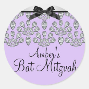 Silver/Purple Forever Diamonds Bat Mitzvah Sticker