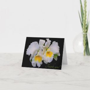 Silver Purple Gray Orchids Thank You Card