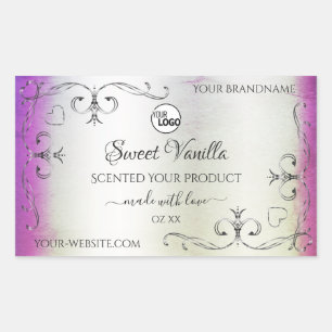Silver Purple Marble Ornate Product Labels Logo