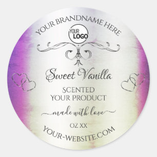 Silver Purple Marble Ornate Product Labels Logo