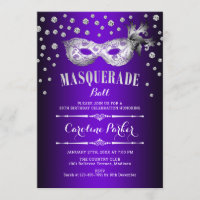 Silver Purple Masquerade Ball Birthday Party