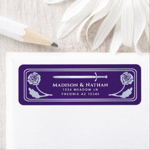 Silver Purple Mediaeval Fantasy Sword Wedding Labe
