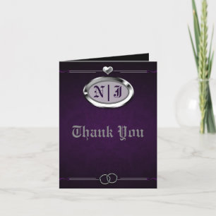 Silver & Purple Vintage Gothic Thank You Card