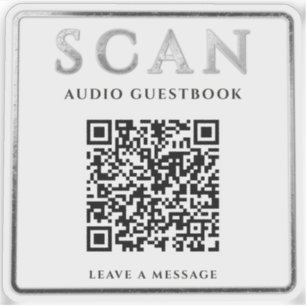 Silver QR Code Audio Guestbook Instructions LABEL