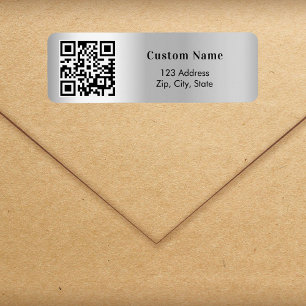 Silver QR code business return address