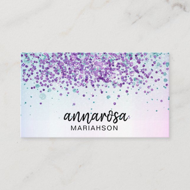 *~* Silver QR LOGO PHOTO Trendy Business Card (Front)
