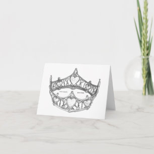 Silver Queen of Hearts crown tiara note cards