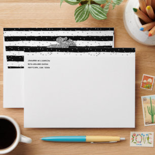 Silver Race Horse Derby Bridal Shower Envelope