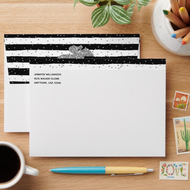 Silver Race Horse Derby Bridal Shower Envelope (Desk)