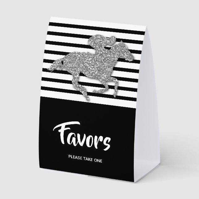 Silver Racehorse Derby Favours (Front)