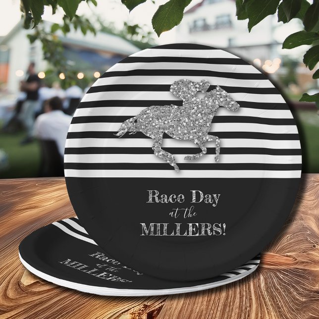 Silver Racehorse Derby Paper Plate (Silver Racehorse Derby Paper Plates)