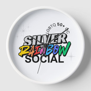 Silver Rainbow Keychain Clock