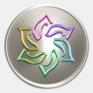 Silver Rainbow Star of David Envelope Seal