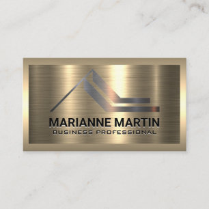 Silver Real Estate Logo   Gold Metallic Business Card