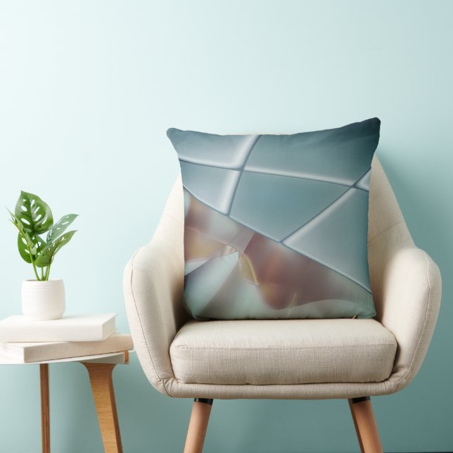 Silver rectangle trapezoids replaceable background cushion (Chair)