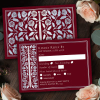 Silver Red Mediaeval Sword Wedding RSVP