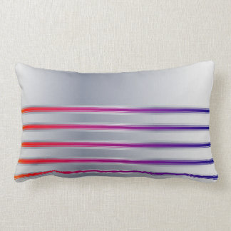Silver Red Purple Stripes Lumbar & Throw Pillows