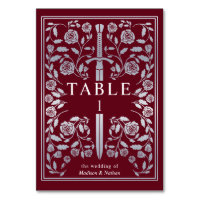 Silver Red Royal Mediaeval Sword Wedding