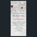 silver red snowflakes winter wedding programs programme<br><div class="desc">silver red crystal snowflakes magical winter wonderland wedding tea length wedding programs</div>