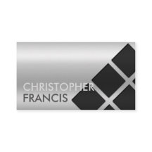 Silver reflective gradient card with squares