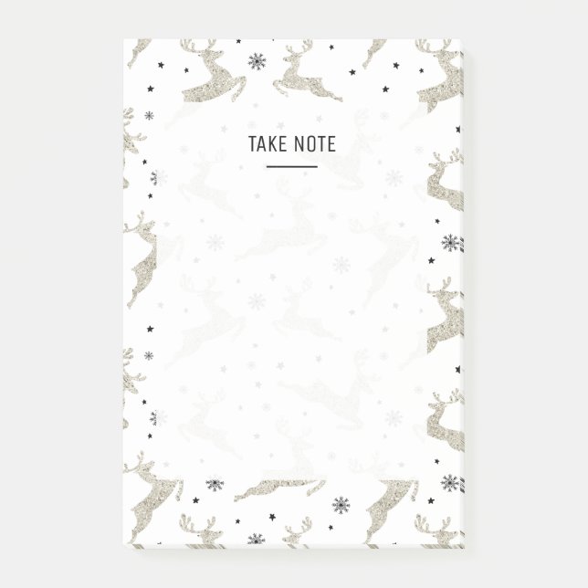 Silver Reindeers Post-it Notes (Front)