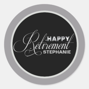 Silver Retirement Party Stickers