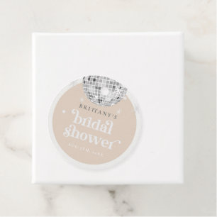 Silver Retro Disco Groovy Bridal Shower  Favour Tags