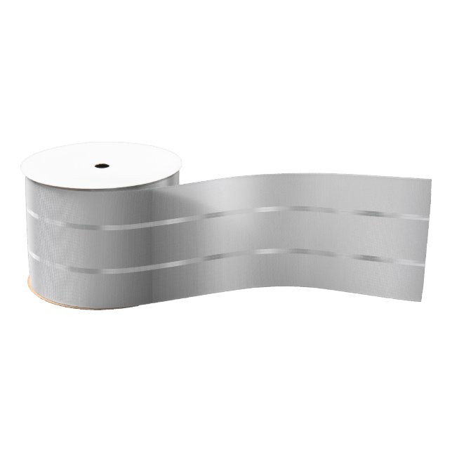 Silver Ribbon Bow Bridal Shower Grosgrain Ribbon (Spool)