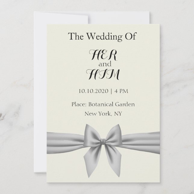 Silver Ribbon Invitation (Front)